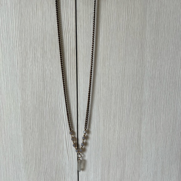 Brass and Crystal Necklace - Picture 2 of 2